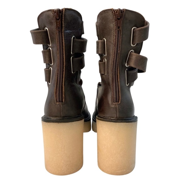 FREE PEOPLE Jesse Cutout Platform Lug Rubber Sole Leather Ankle Boots - Picture 11 of 16